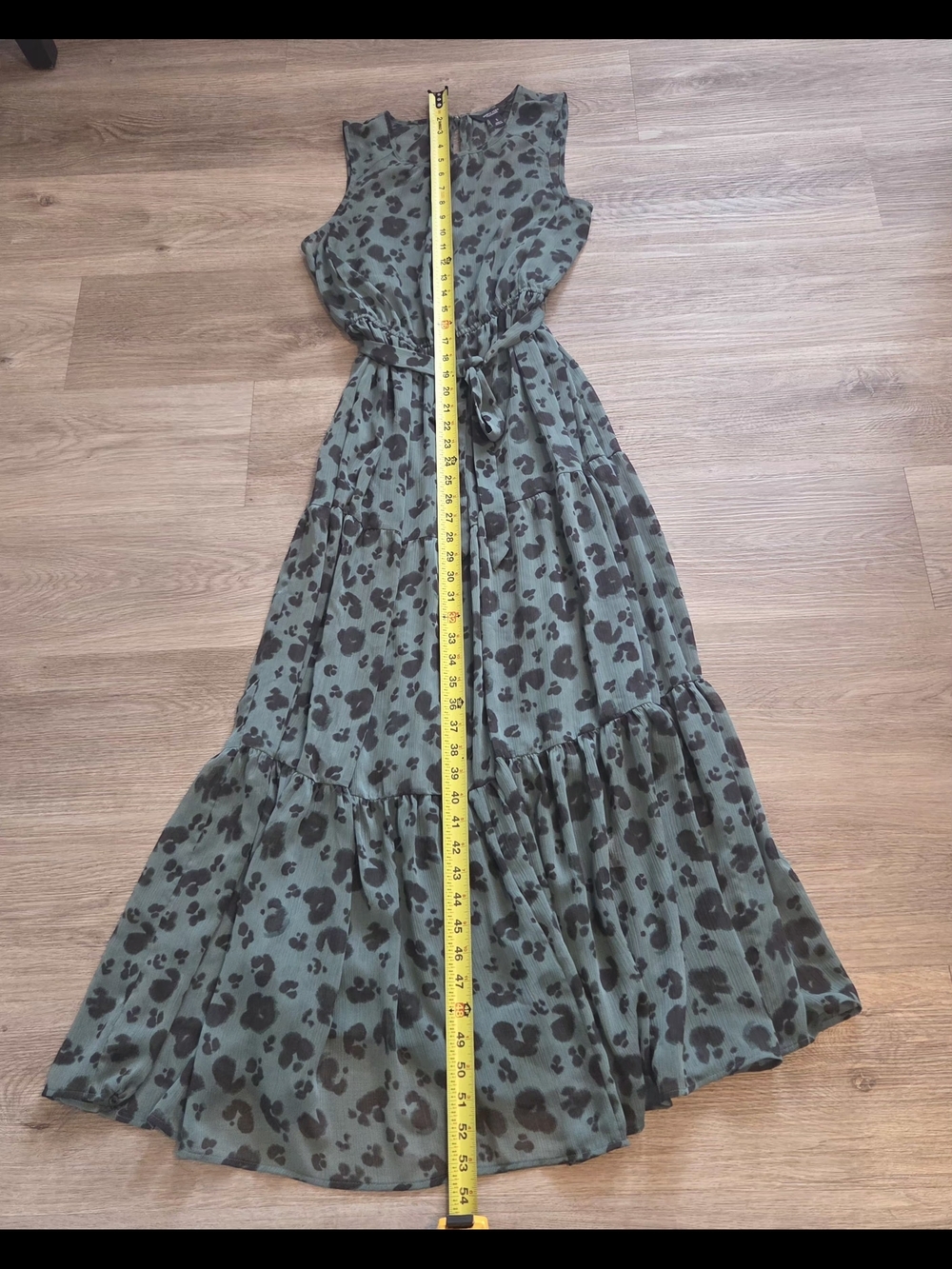 Simply Vera Vera Wang Teal Floral Tie-Waist Maxi Dress - Picture 3 of 5